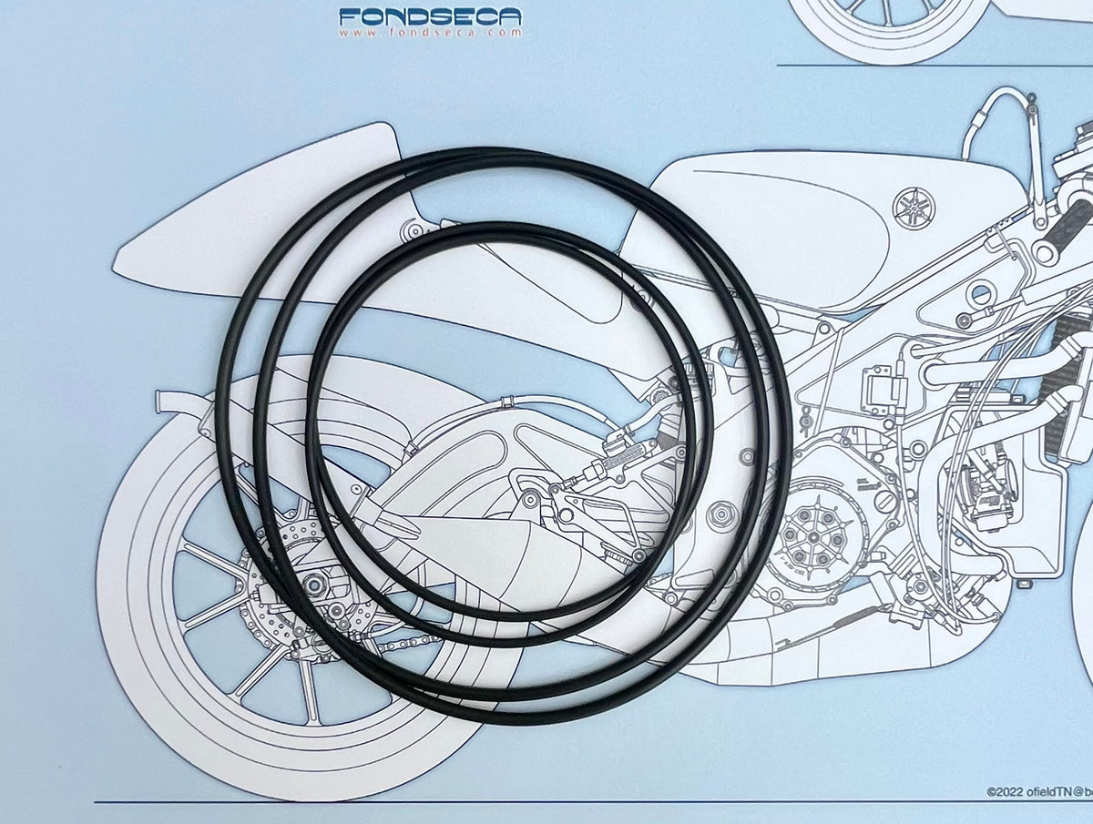 Yamaha TZ250 5KE Cylinder O-rings, (4) 93210-63556, 93210-88696. – Fondseca