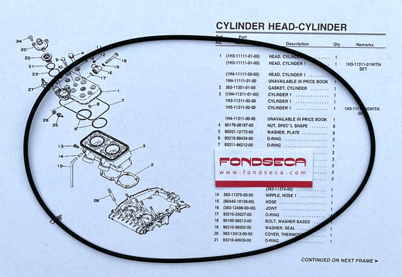 Yamaha O Ring Cylinder head 93211-94212