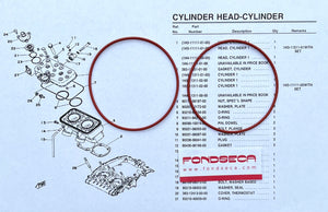 Yamaha TZ750 O Ring 93210-71462 cylinder. Pair.