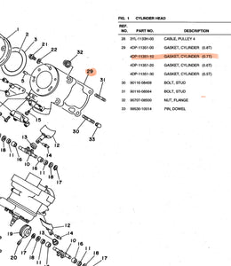 Yamaha TZ250 4DP-11351-10 Base gasket 0.7mm