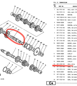 Yamaha TZ250 Drive Shaft 5F7-17421-00