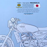 Yamaha RD350LC Limited Edition Mick Ofield 10" x 12" Print.