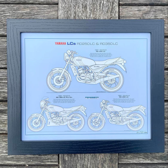Yamaha RD250LC RD350LC Limited Edition Mick Ofield 3 bike Print 10