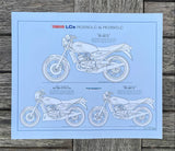 Yamaha RD250LC RD350LC Limited Edition Mick Ofield 3 bike Print 10" x 12"
