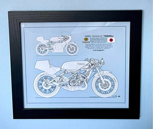Yamaha TZ250 J Limited Edition Mick Ofield 10" x 12" Print.