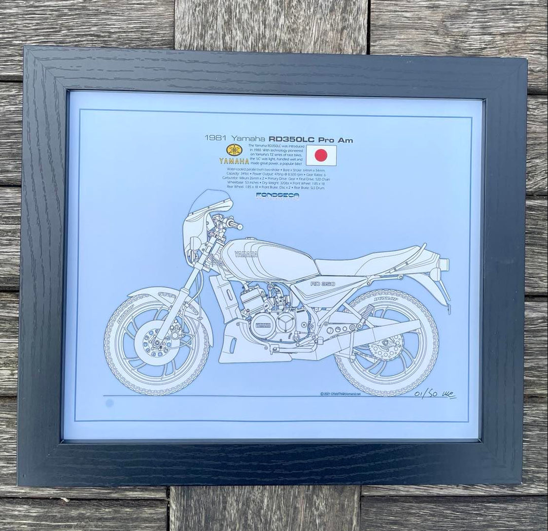Yamaha RD350LC Pro Am Limited Edition Mick Ofield 10" x 12" Print