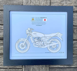 Yamaha RD350LC Limited Edition Mick Ofield 10" x 12" Print.