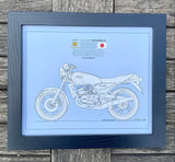 Yamaha RD350LC Limited Edition Mick Ofield 10" x 12" Print.