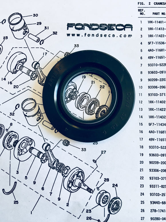 Yamaha TZ250 Crankshaft seal 93103-37122 1981-1990