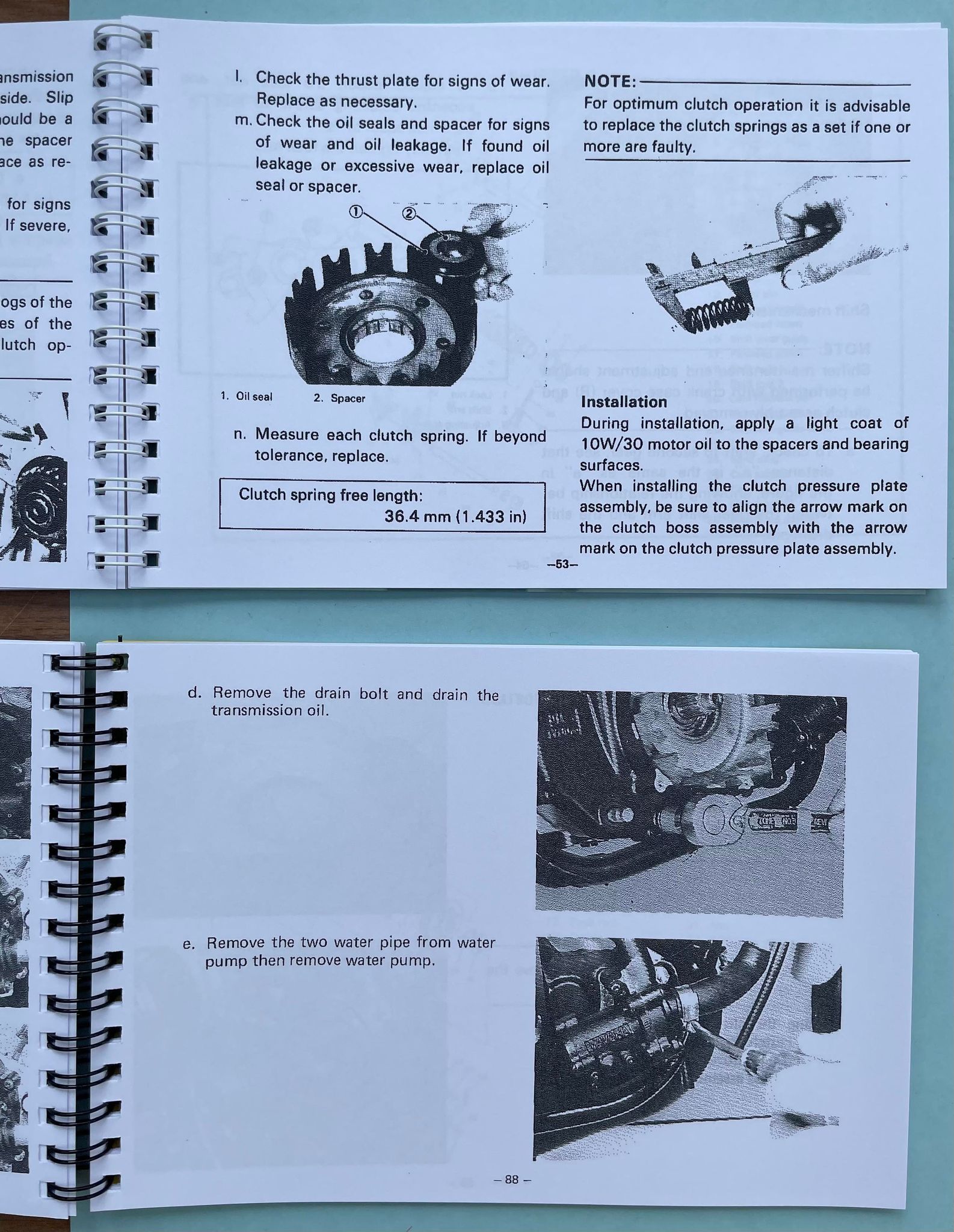 Yamaha TZ250 TZ350 C D E Owners Workshop manual 1H3-28199-11